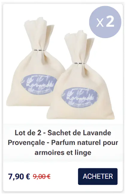Lot de 2 sachets de lavande provençale